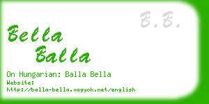 bella balla business card